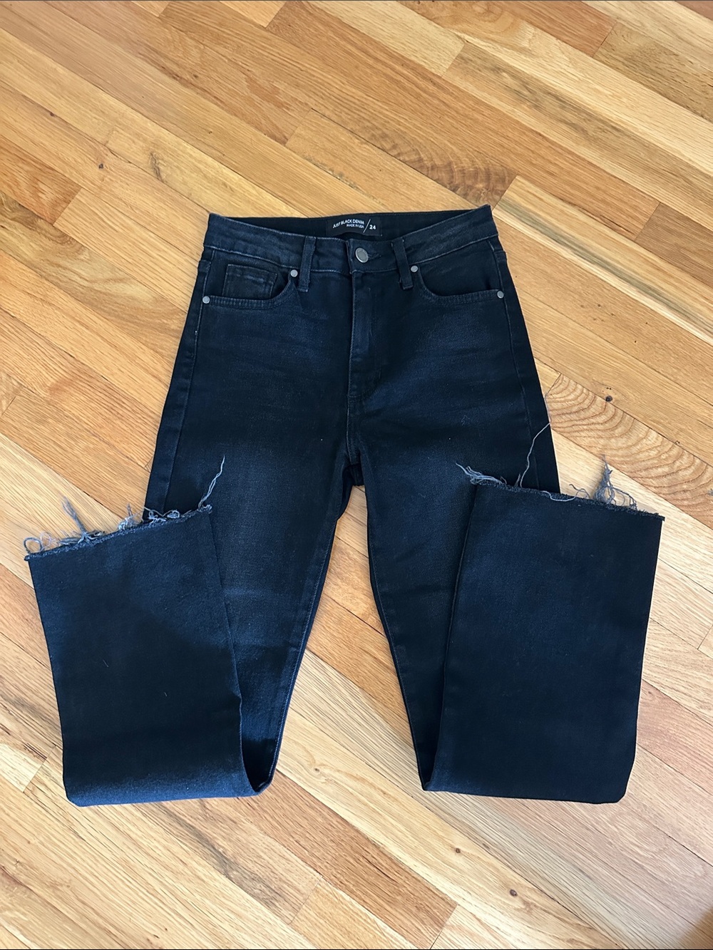 Just Black Black Raw Hem Jeans